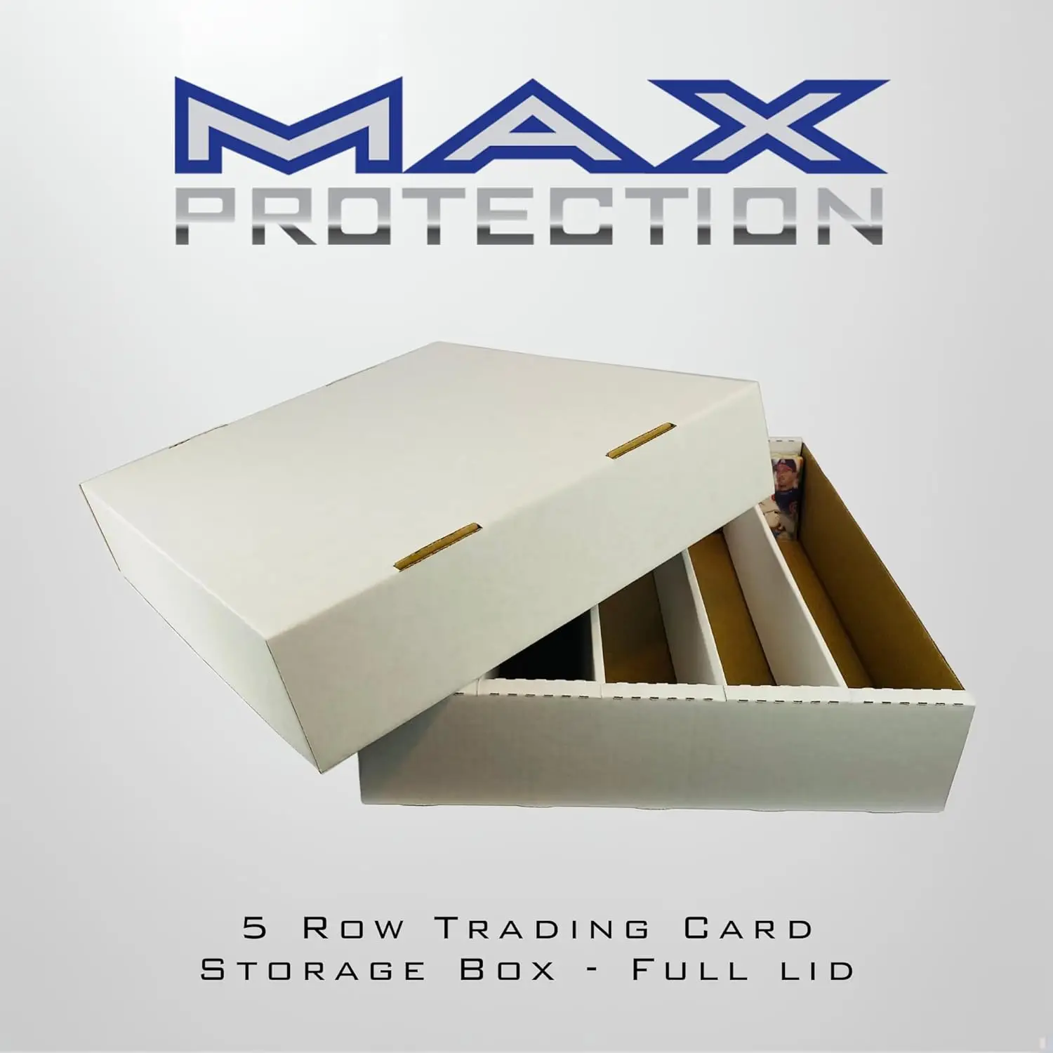 Row Trading Card Storage Box - Durable Cardboard Box, Card Collection - 200 lb. Test Strength, Full Lid Design. Made in the USA