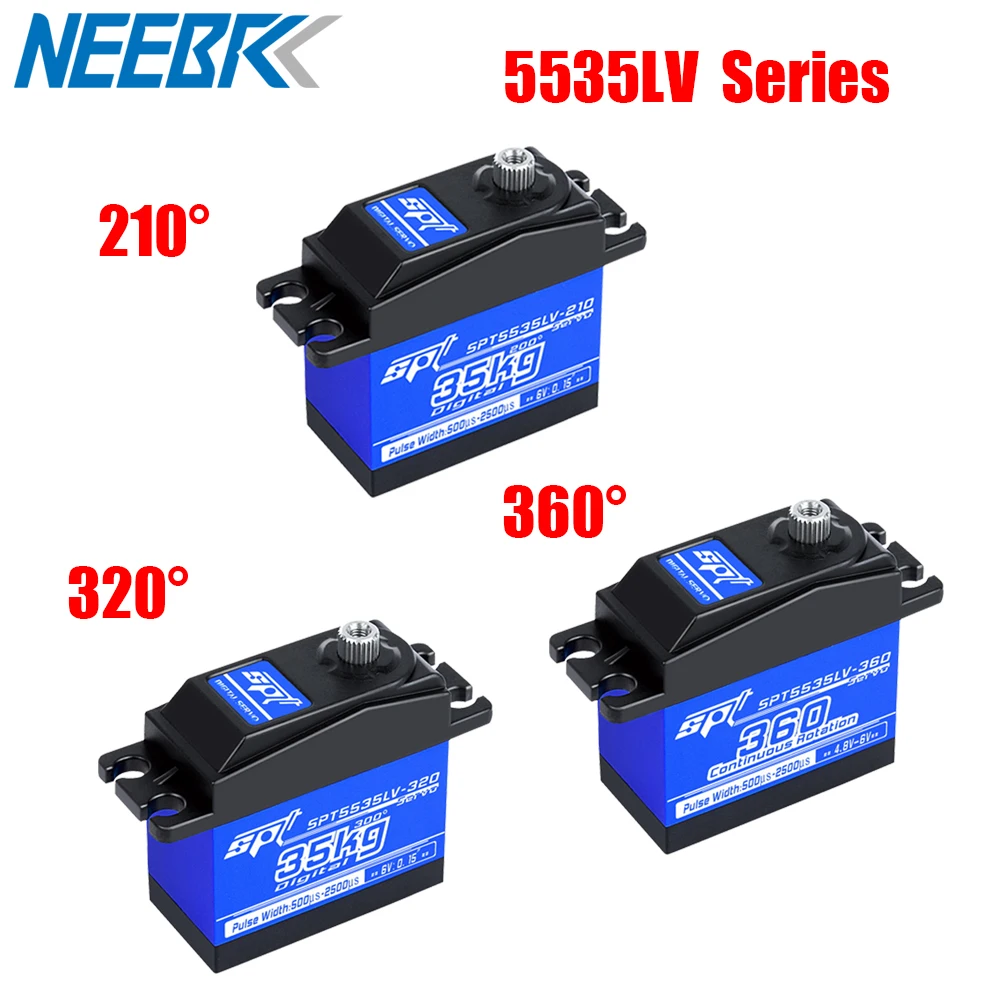 

RC Car Servo 5535LV 210° 320° 360° 35KG Metal Gear Large Torque Digital Servo for RC Car Crawler SCX10 TRX4 RC Car Parts