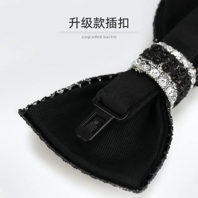 child children small girl boy Super flash diamond male groom groomsman officiates formal wedding bow tie pot bow