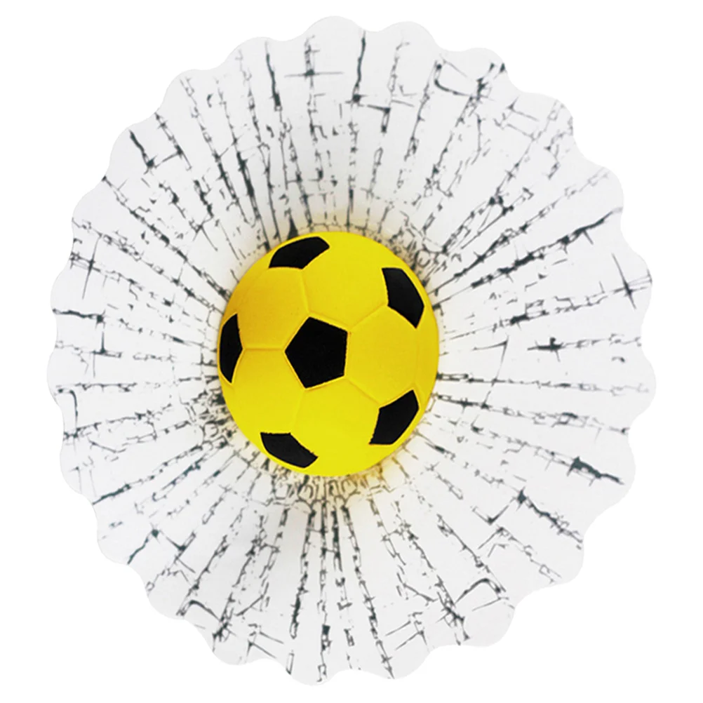 

3D Car Stickers Funny Auto Car Styling Ball Hits Car Body Window Sticker Self Adhesive Tennis Decal (Yellow Football)