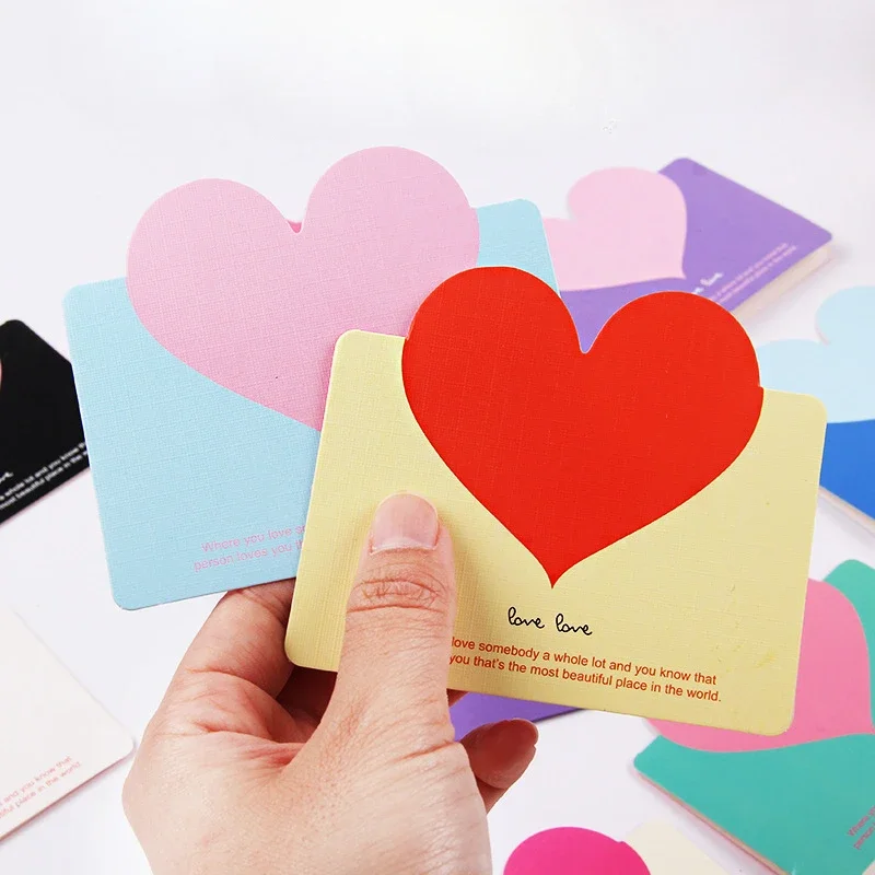 10 pcs Love Valentine's Day greeting card creative small love shaped blessing wedding blessing cards gift thank you card for greeting cards,thank you cards
