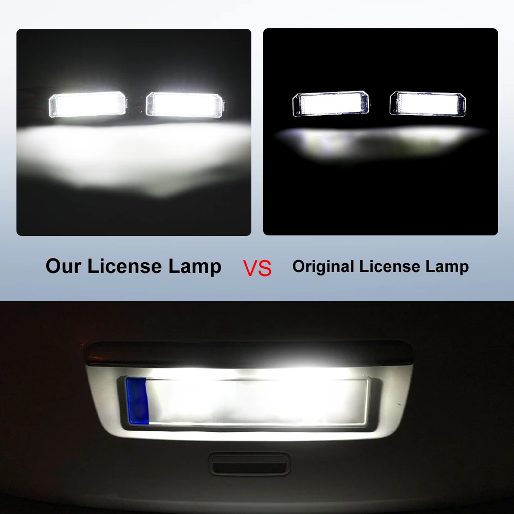 Luz LED para matrícula de coche, lámpara Canbus sin Error para VW Golf 5 6 7 Passat CC 2009 Phaeton 2002, 12V, 3W, 2 piezas