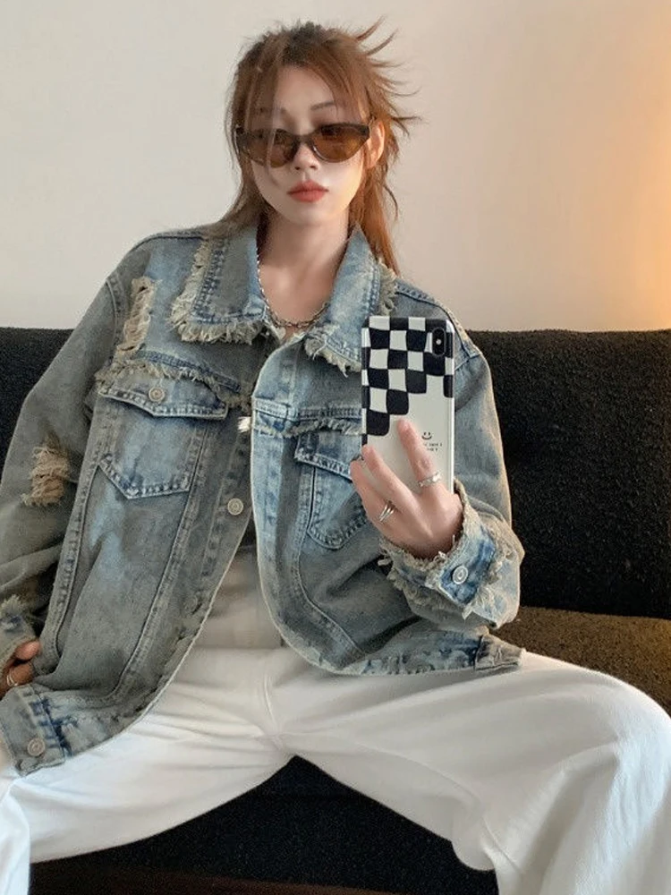 

Джинсовые пальто весна-осень, мужская и женская зимняя куртка для женщин, Весенняя женская джинсовая куртка 2023, джинсовая куртка