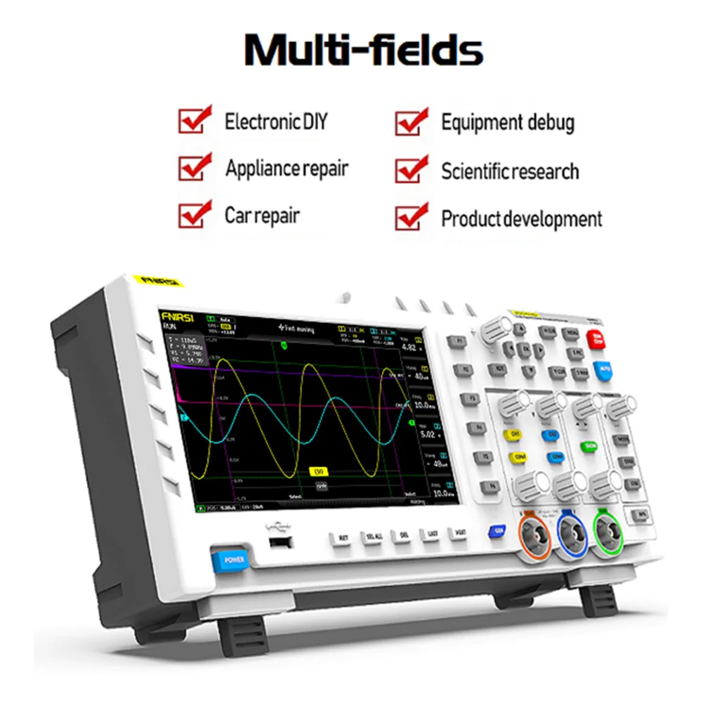 

UYANGG FNIRSI-1014D Digital Oscilloscope 2 In 1 Dual Channel Input Signal Generator 100MHz* 2 Ana-log Bandwidth 1GSa/s Sampling