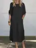 Autumn New Cotton Women's Dress Fashionable Solid Color Loose Casual 2