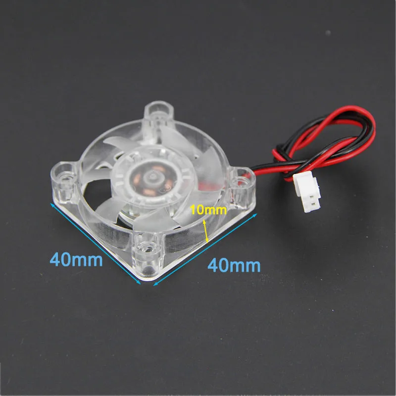4010 40x40x10mm 4cm Hydraulic Bearing 2pin DC 5v 12v 24v Cooling Fan Transparent LED light Emitting