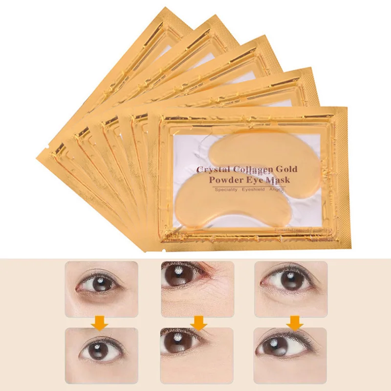 

5/10pair Crystal Collagen Gold Powder Eye Mask Anti-Aging Dark Circles Acne Beauty Patches For Eye Skin Care Korean Cosmetics