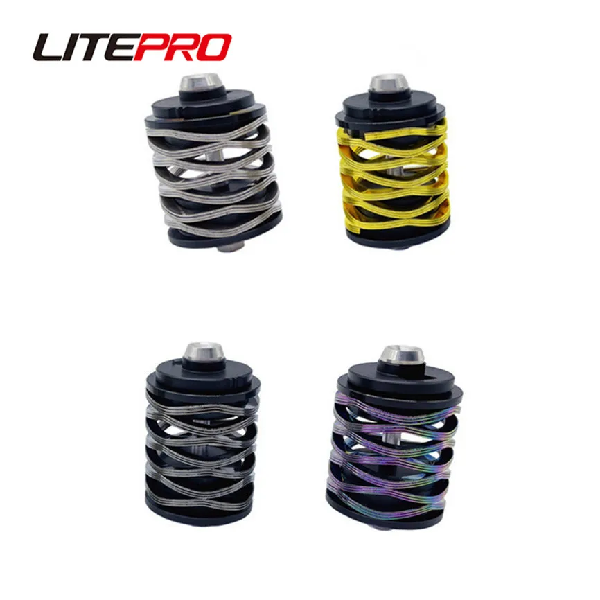 Litepro Bicicletta Pieghevole A Tre Strati Sospensione Posteriore A Molla Assale In Titanio Ammortizzatore A Onda In Lega Per Brompton 3Sixty Bike