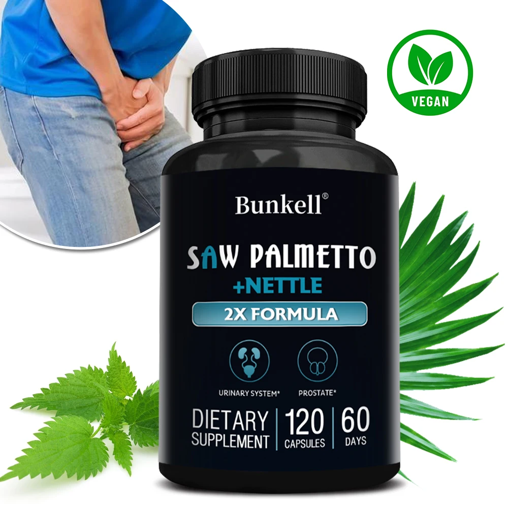 Saw Palmetto + Nettle-Promotes prostate and urinary tract health, hair growth, supports overall health, antioxidant