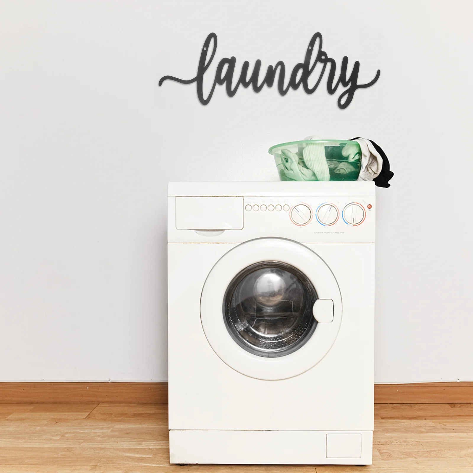 

Rustic Iron Laundry Sign Creative Laundry Room Wall Hanging Decoration