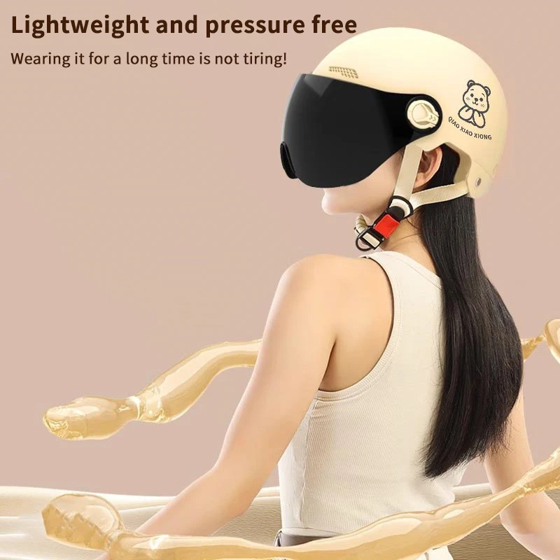 1 Piece 3C Certified Men's And Women's Adult Cartoon Electric Bicycle Motorcycle Half Helmet With Goggles Bicycle Safety Helmet | Sale Bangladesh 1 Piece 3C Certified Men's And Women's Adult Cartoon Electric Bicycle Motorcycle Half Helmet With Goggles Bicycle Safety Helmet Sale Bangladesh