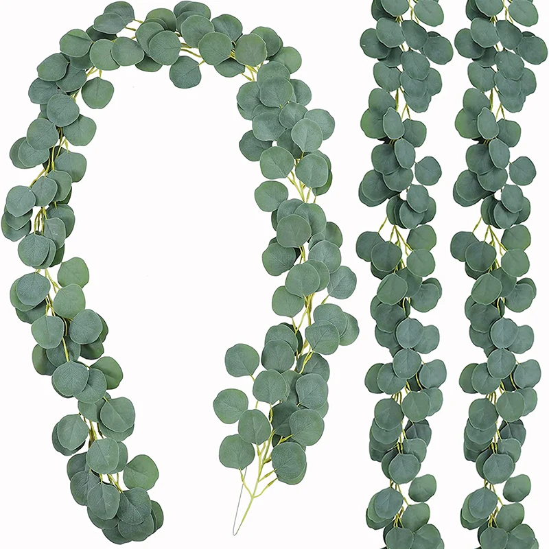 

Artificial Green Foliage Vines Long Faux Silk Rattan Eucalyptus Garland For Wedding Arch Home Room Garden Wall Decor