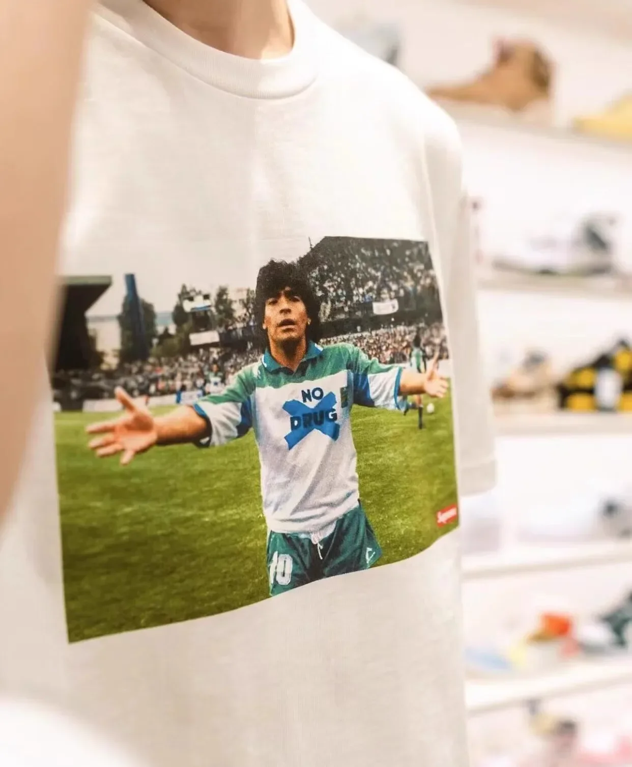 American Trend Brand SUP Spring and Summer Maradona Print Daily Commuting Sports Men and Women T-shirt