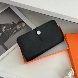 Luxury Genuine Leather Slim Wallet - Unisex High - Grade Cowhide Design (Black)