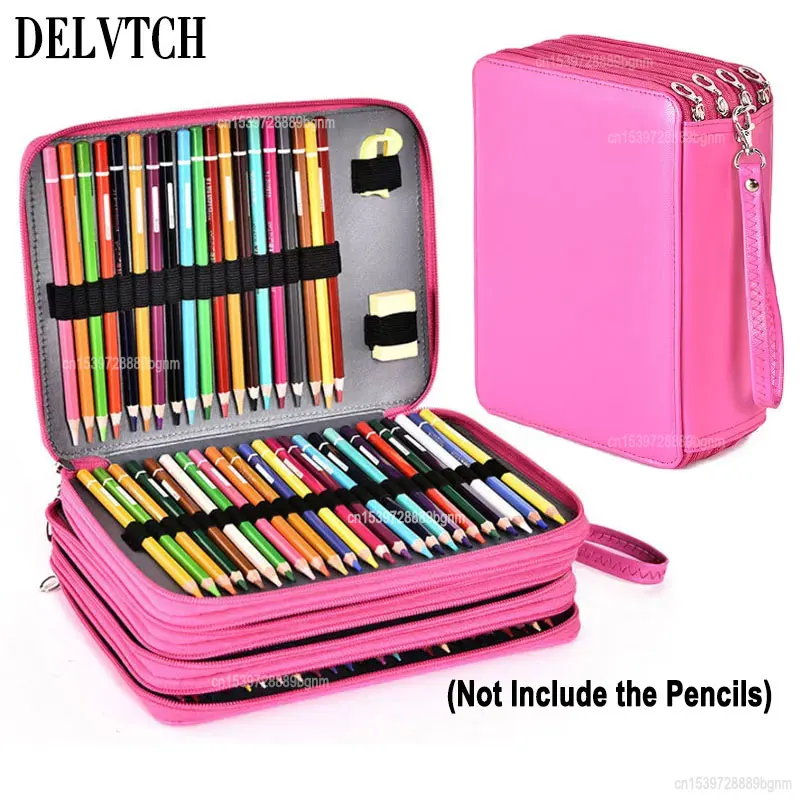 QuantumNest】Multifunction 184 Hole Layer Pu Zipper Pencil Case