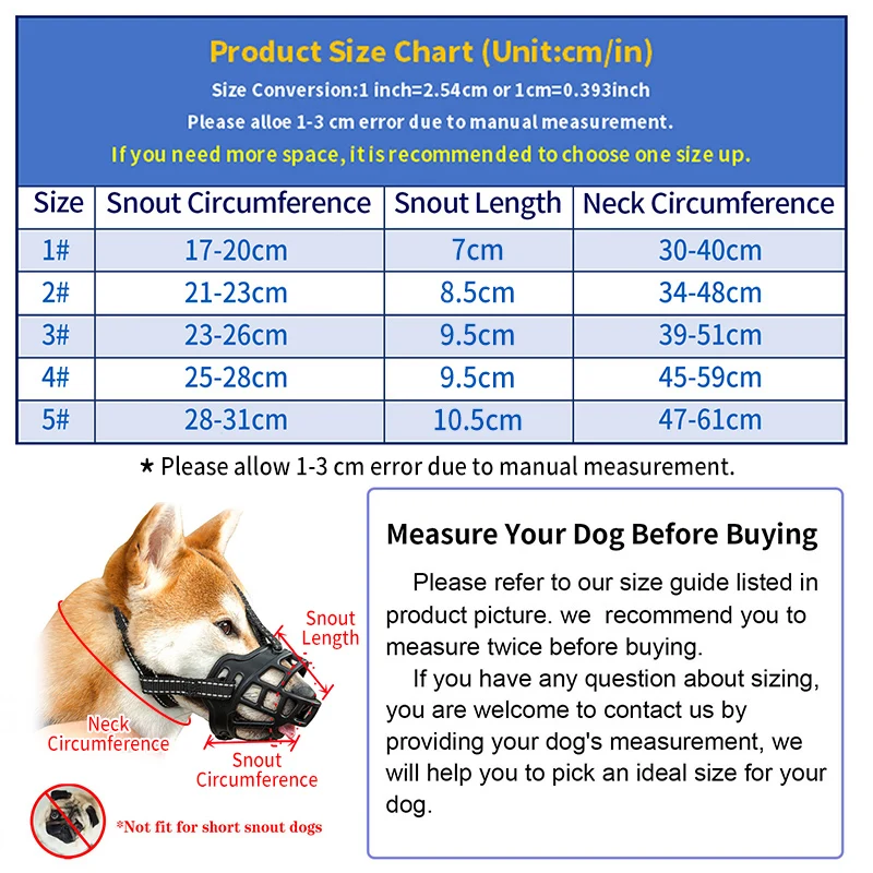 Breathable Dog Muzzles Anti Biting Chewing Pet Mouth Mask for Small Medium Large Dogs Mouth Cover Training Leash Leader 1PC dog muzzle