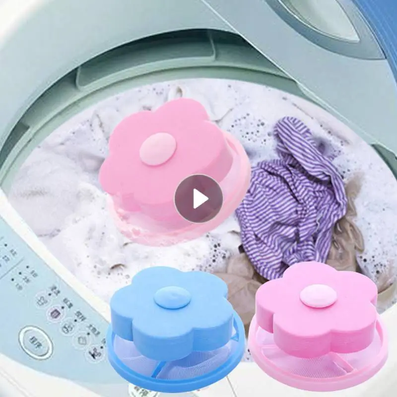 Mesh Filter Bag Hair Removal Device Cleaning Ball Net Pouch Round