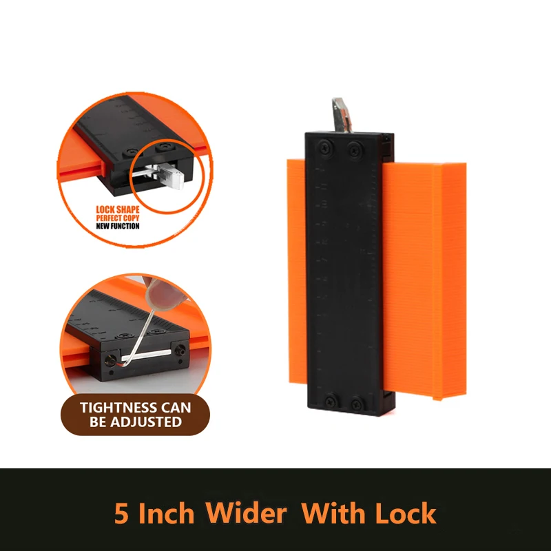 מד קונטור מעצב עץ מדידה סרגל אריחים למינציה כלי סימון עץ משכפל בצורה בלתי סדירה