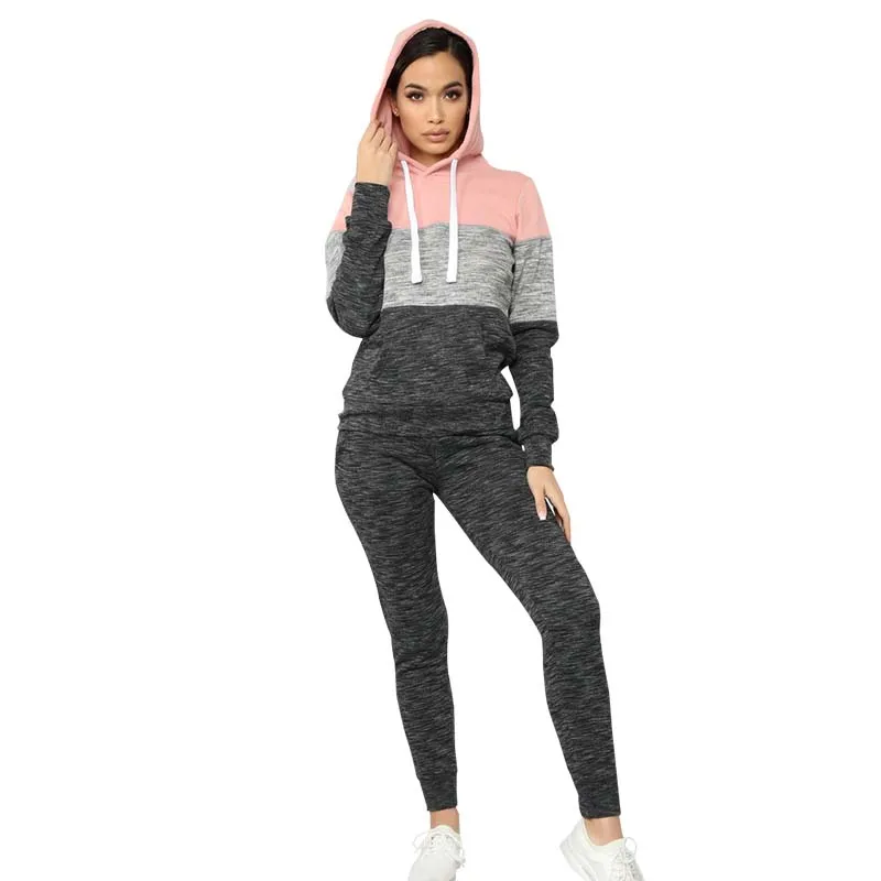 

New Women Hoodies Spring Autumn Three Color Patchwork Long Sleeve Fleece Rib Cuff Streetwear Office Daily Pullover Outfit