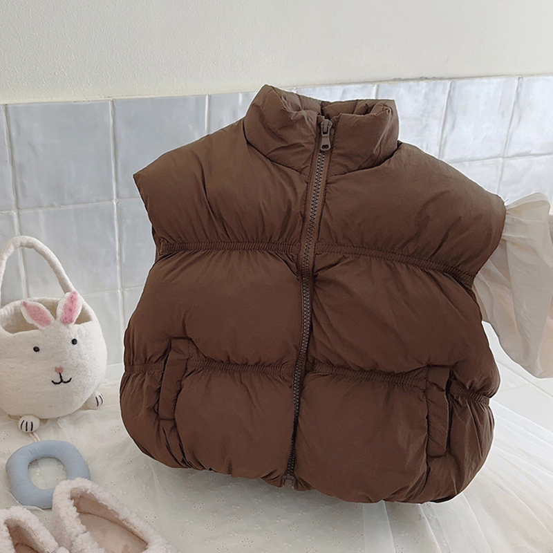 MILANCEL New Autumn/Winter Kids Vest Childrens Thicking Turtleneck Waistcoat Korean Style Girls Trendy Warm Outwear