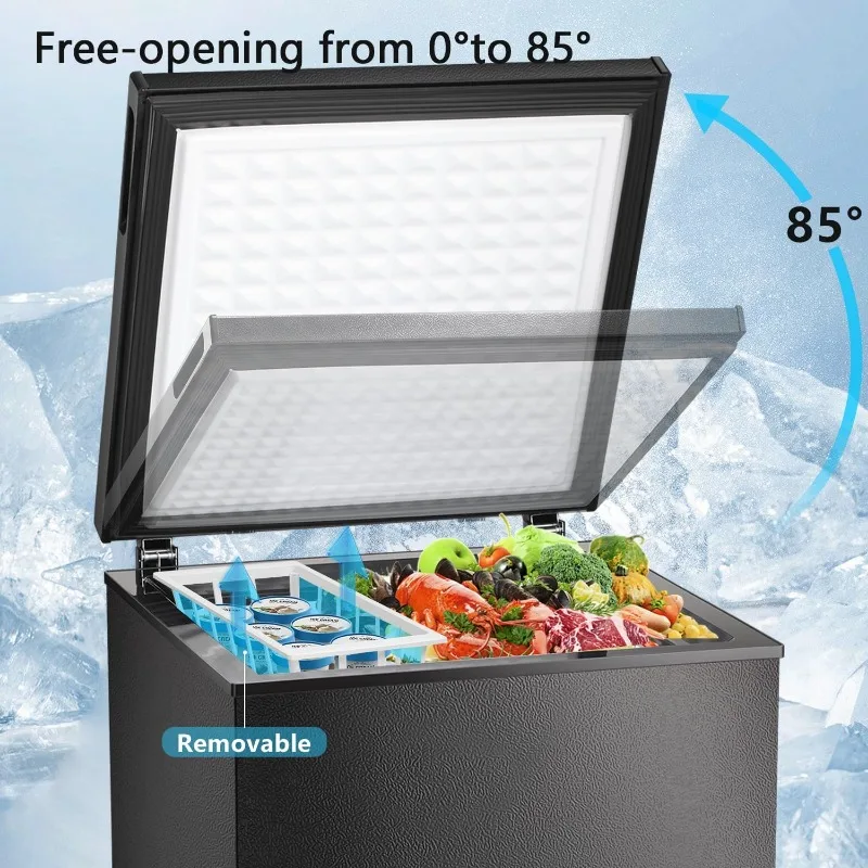 R.W.FLAME 3.5 Cubic Feet Chest Freezer with Baskets