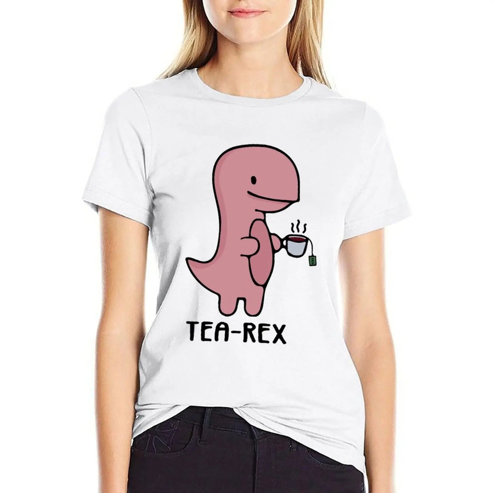 

TEA REX funny dino T-shirt animal print shirt for girls anime clothes Blouse western t-shirt dress for Women