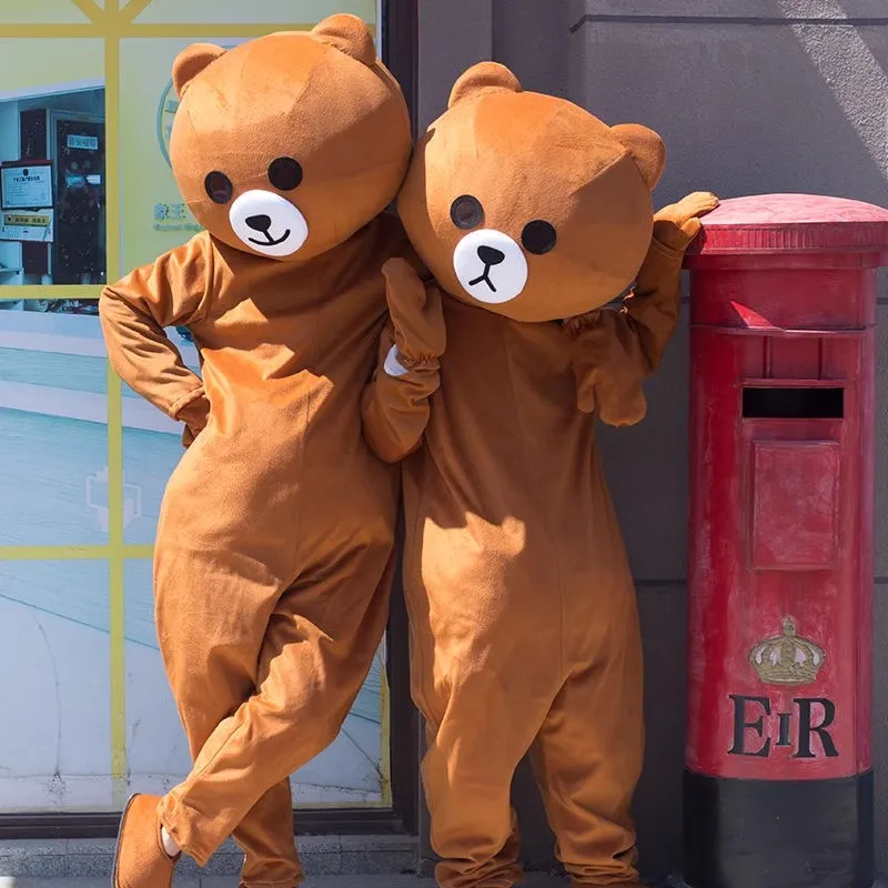 Dark Brown Bear Mascot Costume Anime Teddy Bear Cosplay Cartoon Doll Adults Walking Clothes Carnivals Celebration Party Props pe