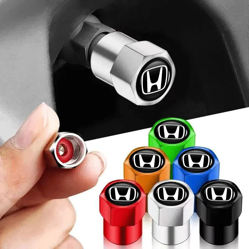 4Pcs Car Valve Cover Tire Dustproof Tire Cap For Honda Civic Accord Fit City Vezel CRV Odyssey Pilot Jazz Prelude Insight Legend