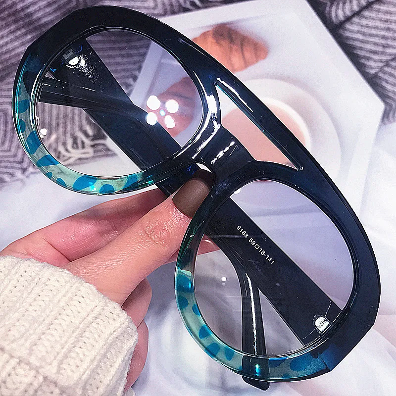 2022 New Style Oversized Round Sunglasses For Women Double Bridge