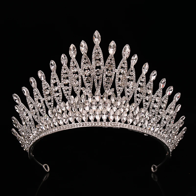 Wedding Crown Gold Silver Color Rhinestone Crystal Diadem Queen Crown Princess Tiaras Bridal Hair Jewelry Party Hair Accessories hair accessory,jewelry accessories,hair headdress,bridal headwear,hair band crown