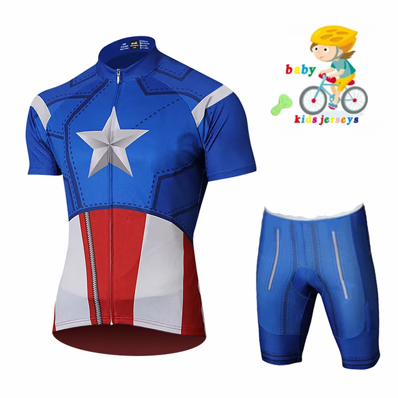 Spider Cycling Jersey Set for Children, Short Sleeves, Cycling Clothing, Racing Sport Jersey, Boys and Girls, Bike Wear, New 2