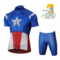 Spider Cycling Jersey Set for Children, Short Sleeves, Cycling Clothing, Racing Sport Jersey, Boys and Girls, Bike Wear, New 2