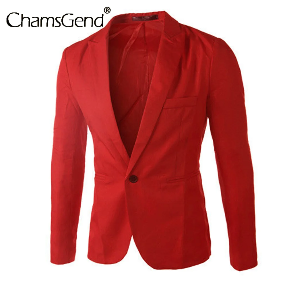 Tanie Chamsgedn klasyczny męski garnitury biurowe czerwona marynarka solidny nowy męski Slim Fit sklep