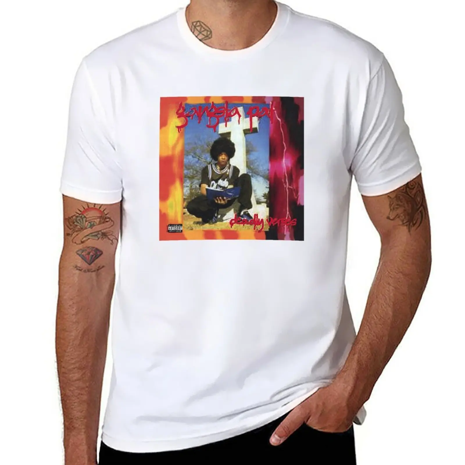 

New Gangsta Pat Deadly Verses T-Shirt plus size tops graphics t shirt mens big and tall t shirts