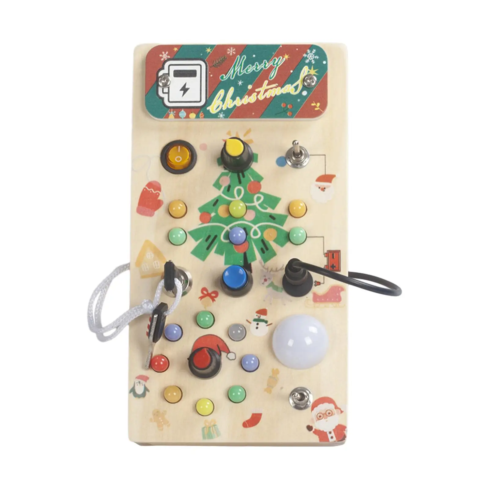 

Lights Switch Busy Board LED Montessori Busy Board for Boys Kids Preschool
