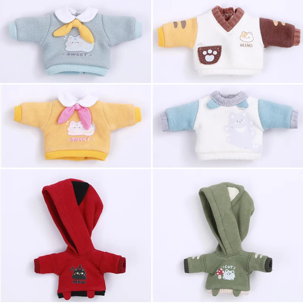 OB11 Clothes Cat Sweatshirt Hoodie Casual Jacket for Obitsu11, Molly, GSC Body, DDF, YMY, 1/12bjd Doll Accessories Toy Coat