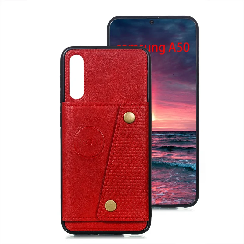 Premium PU Leather Wallet Shockproof Case with Magnetic Car Holder and Stand Feature