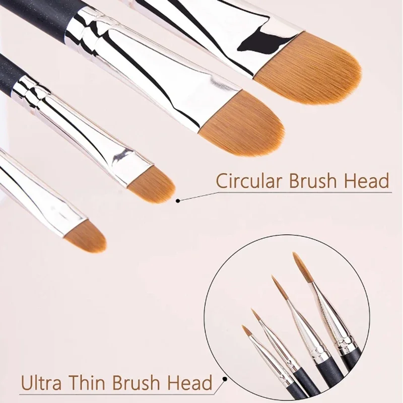 Flat Round Ultra-thin Foundation Concealer Makeup Brush Professional Contour Liquid Cream Concealer Make-up Tool 4 Types Sizes 2