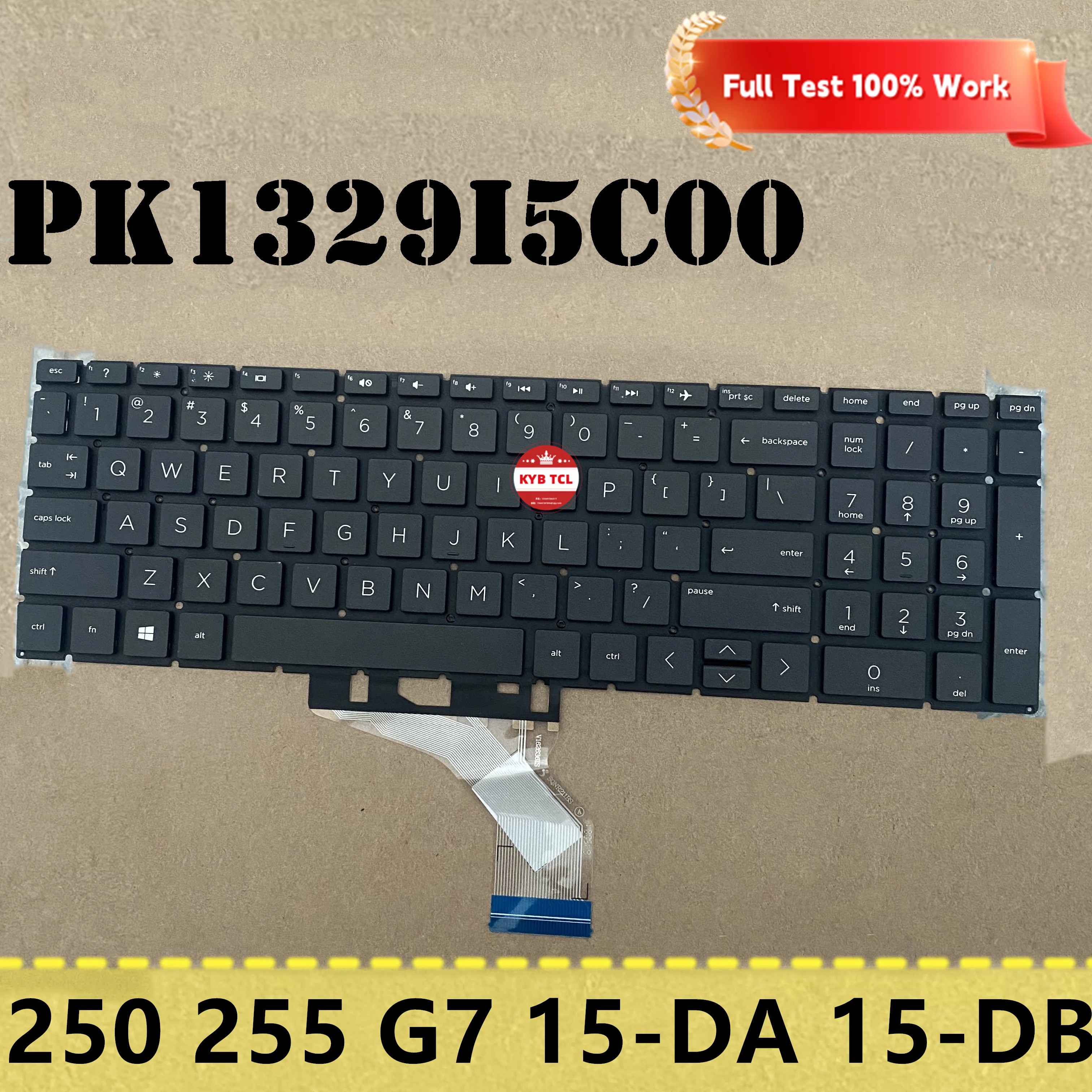 

For HP 250 G7 255 G7 15-DA 15-DB0011DX 15-DB Genuine Laptop Series Notebook PC Keyboard US PK1329I5C00