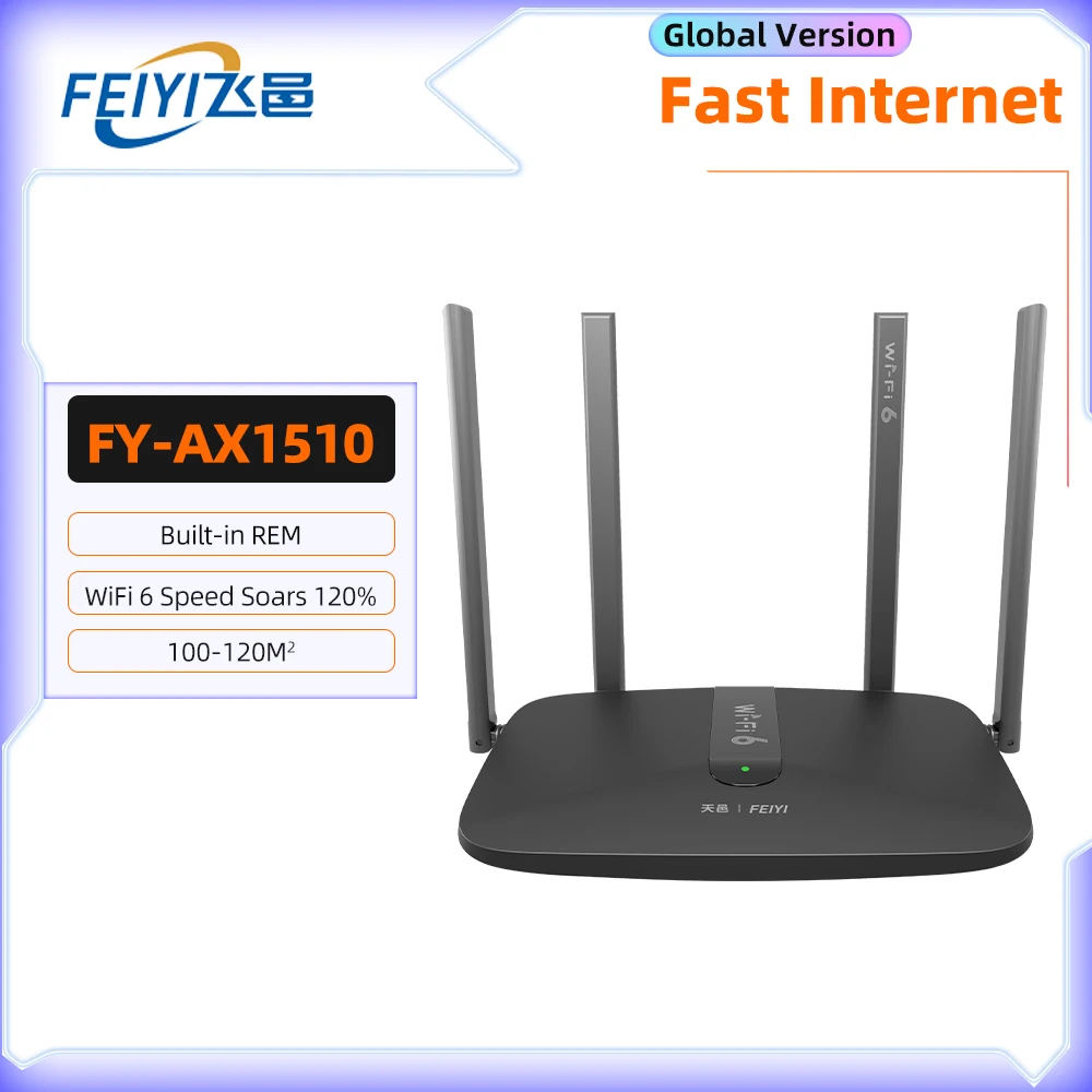 

Wi-Fi-роутер FEIYI двухдиапазонный, 6 1501 Мбит/с, 2,4/5 ГГц