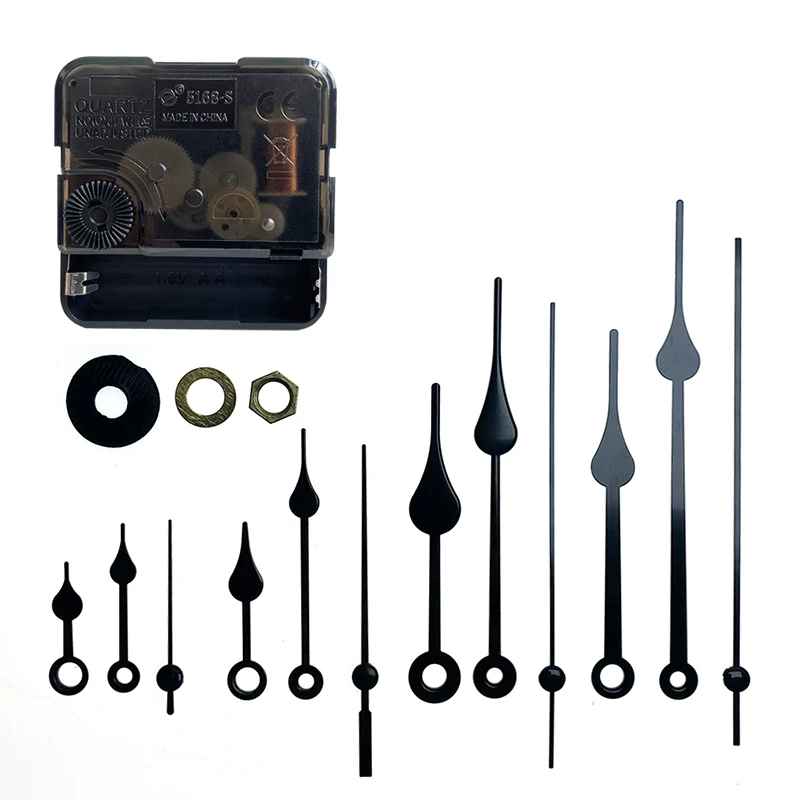 Silent Wall Clock Include Hands Quartz DIY Movement Mechanism With Needles Spare Battery Operated Repair Parts Replacement