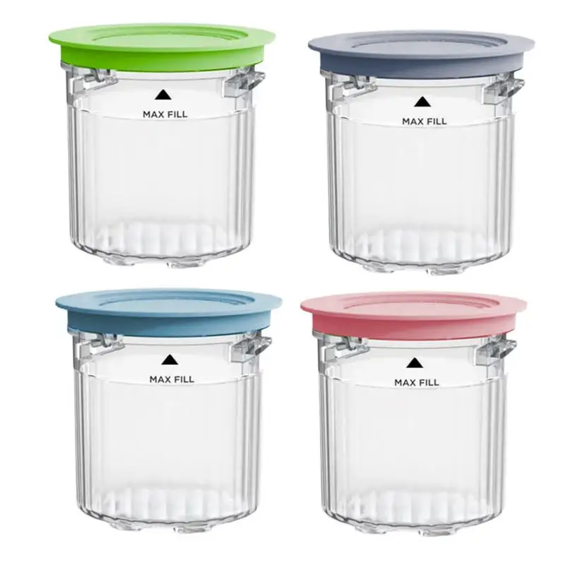 

Ice Cream Cups 16oz Homemade Ice Cream Container Set 4Pcs Ice Cream Pints CupsIce Cream Maker Replacements Storage Jar With lids