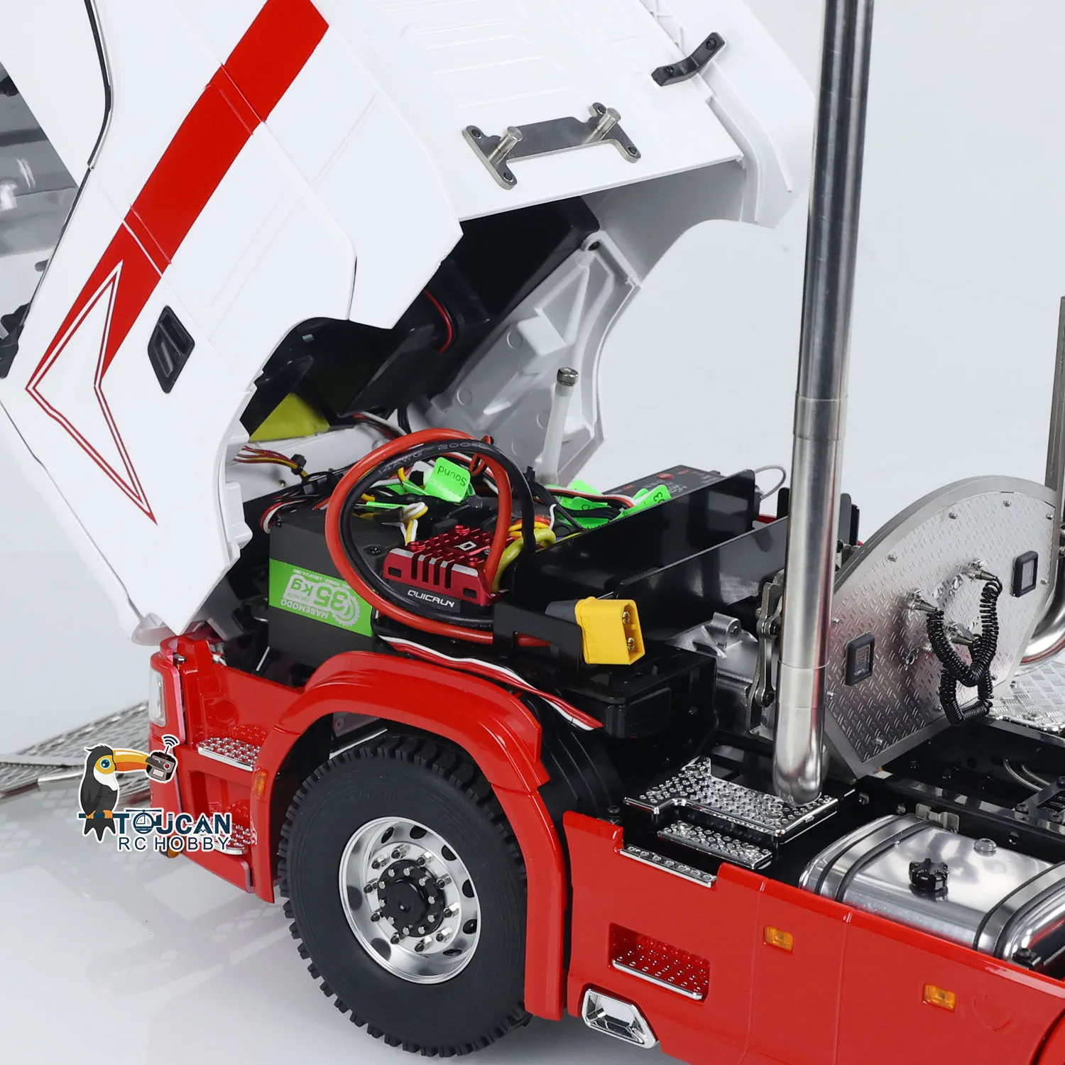 770S RC Tractor Trcuk 6x6 Metal Chassis 1/14 Remote Control Vehicle ST8 Radio Car with Sound Light Smoking 2-speed Model Toys 5