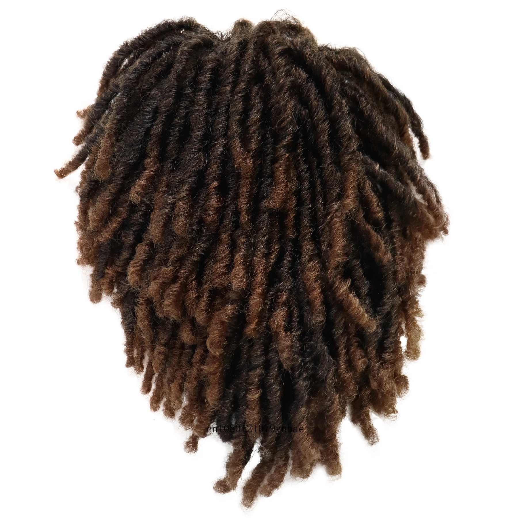 Parrucca intrecciata per capelli sintetici parrucca corta marrone Ombre Color Afro riccia per uomo Dreadlocks Bob acconciature Locs parrucche all'uncinetto per uomo