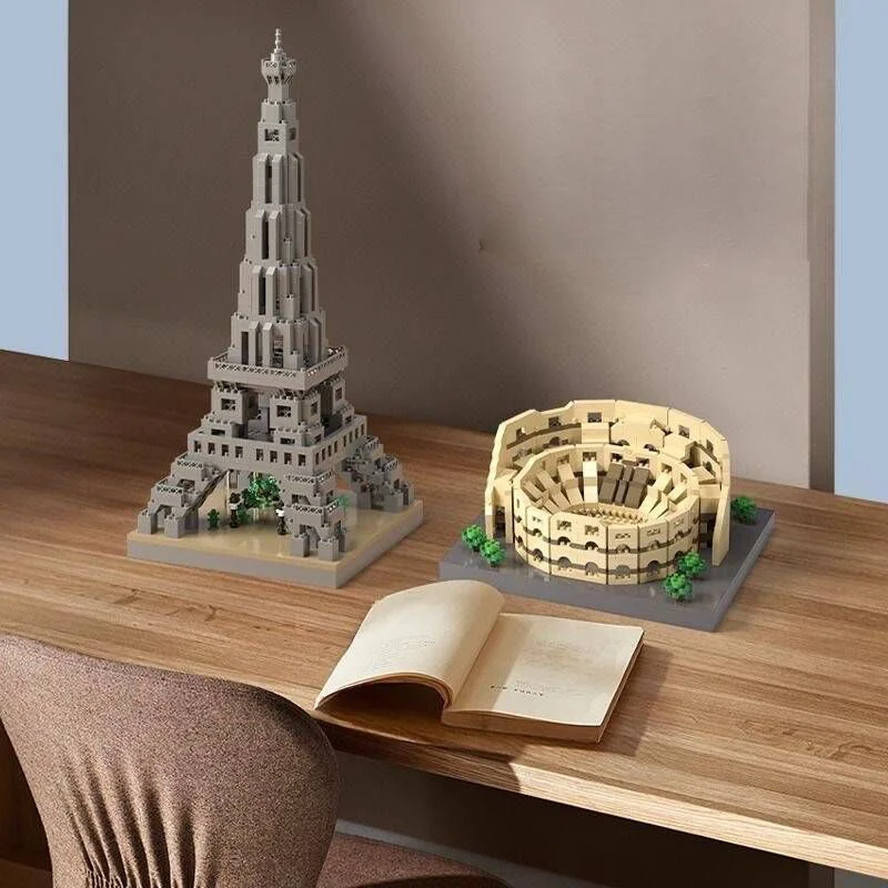 

City Architecture Big Ben Eiffel Tower Paris World Famous Building Brick Statue Liberty America Taj Mahal Construction Toys Gift