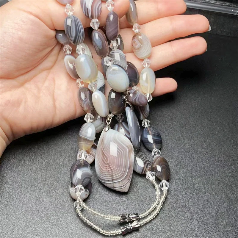 

Natural Persian Agate Necklace Reiki Gemstone Fashion Jewelry Fengshui Women Healing Lucky Energy Gift 1pcs