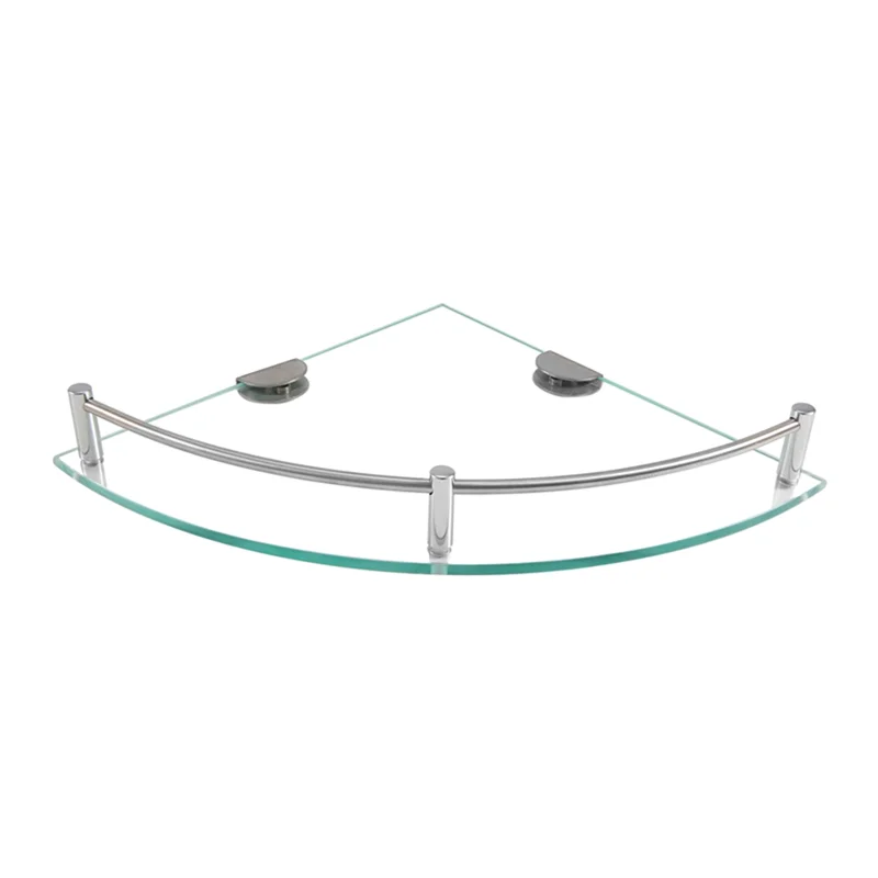 Hot Selling-Bathroom Shelves, Bathroom Glass Corner Shelf Triangle Wall Mounted ,Tempered Glass Shelf For Storing Shower Gel/Soa 2