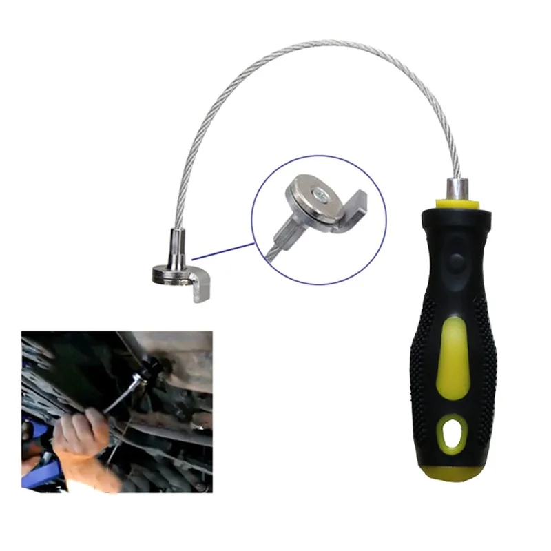 1Pc Oil Sump Drain Plug Key Socket with Magnetic Sump Removal Tool Auto Repair Tools Gearbox Oil Drain Screw Disassembly Tool