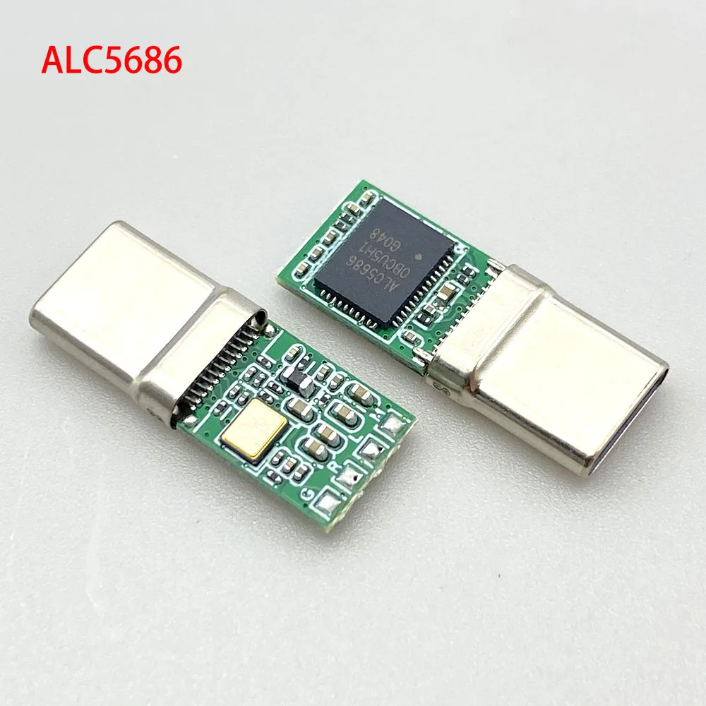2 Stück Typ-C Digital-Audio-Kopfhöreranschluss DAC-Dekodierung Verlustfreie Klangqualität 32-Bit 384kHz 5686 Chip USB-C HiFi-Anschlussadapter