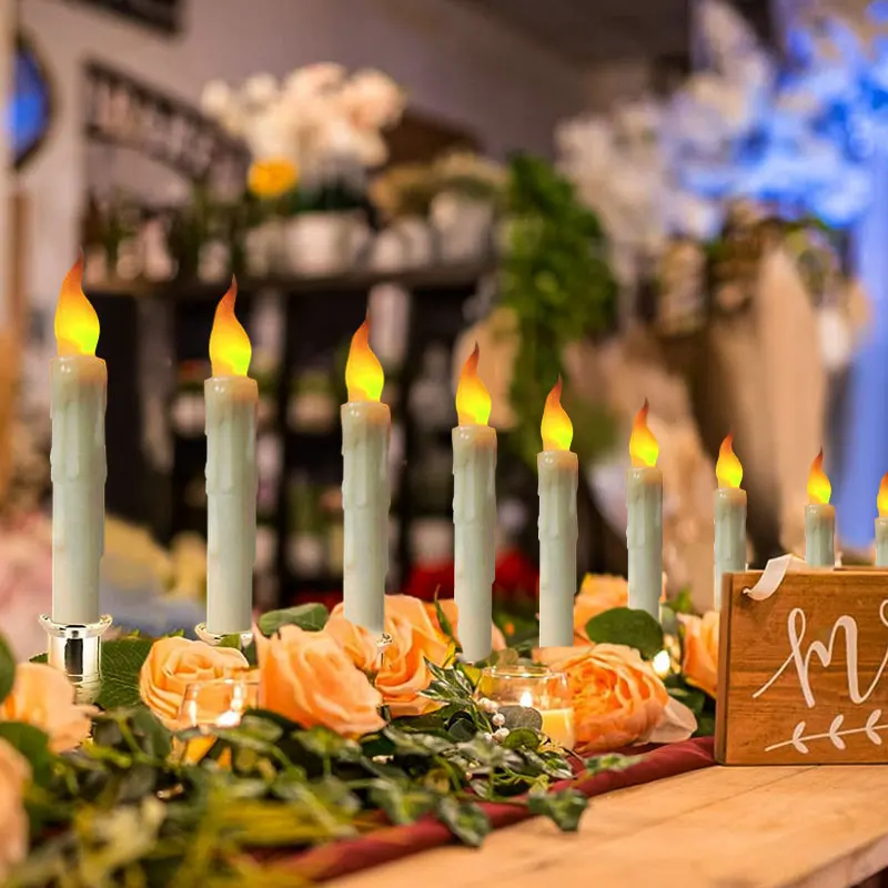 

24 шт., плавающие светодиодные свечи без огня